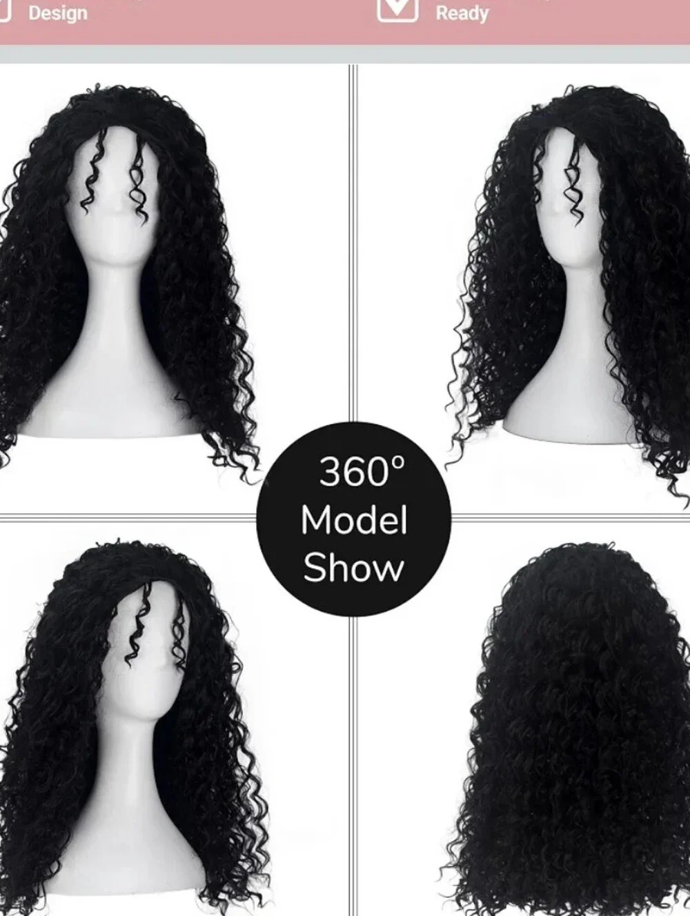 NWT Miss U Hair Women Black Long Spiral Curly Witch Wig for Halloween Cosplay